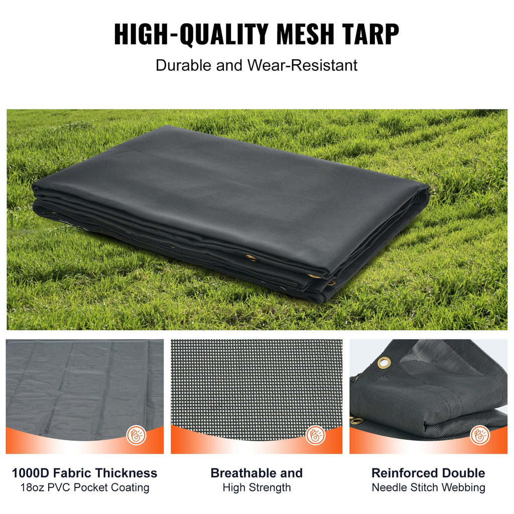 Tarp 7 x 22 ft PVC 18oz Double Pockets E373