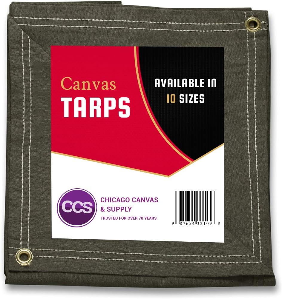 Gold 12 by 14 Feet Waterproof Canvas Tarp with Rustproof Grommets M101090