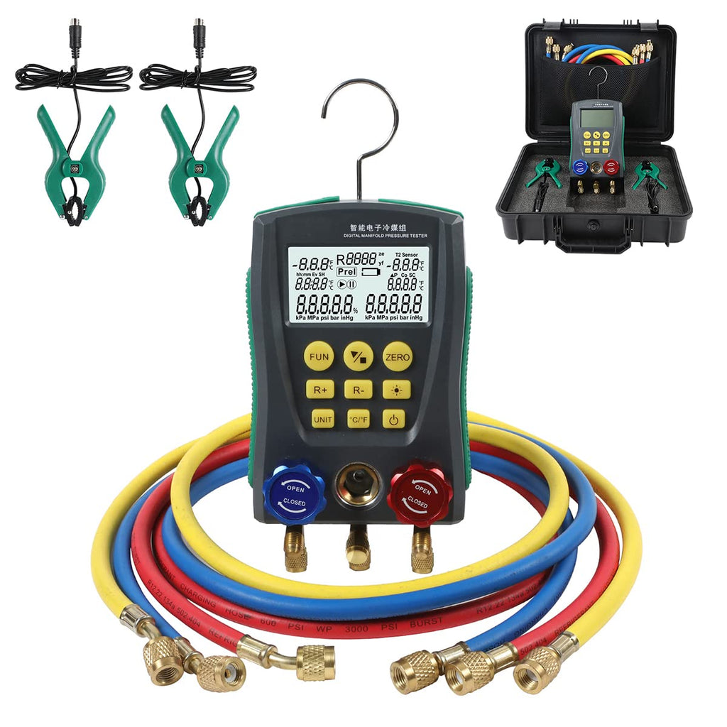 Digital Manifold Gauge Set with Hoses Y140034