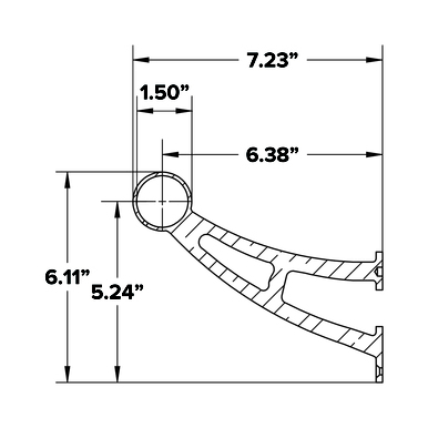 Satin Brushed Brass Bar Mount Foot Rail Bracket N810