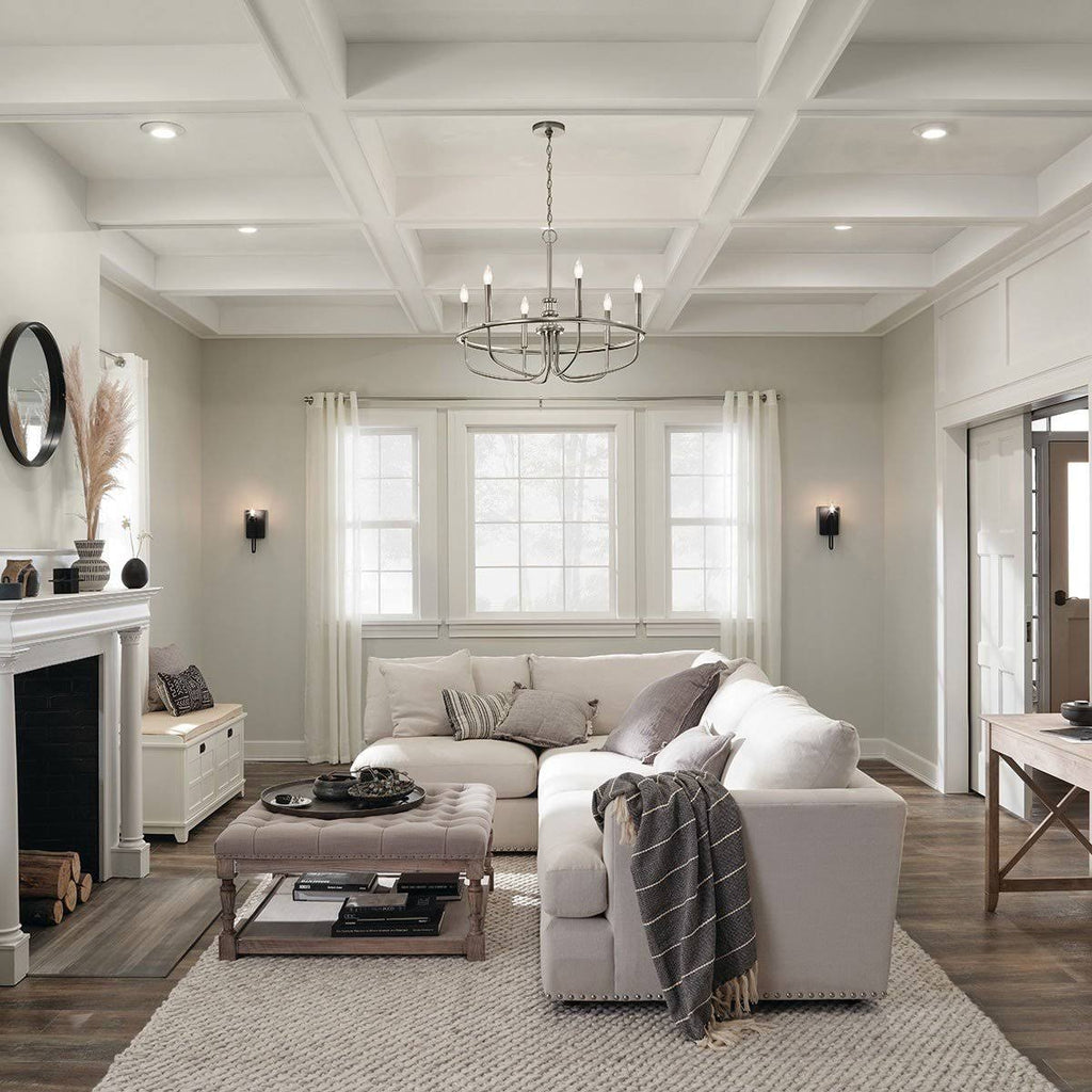 6-Light Brushed Nickel Chandelier M924